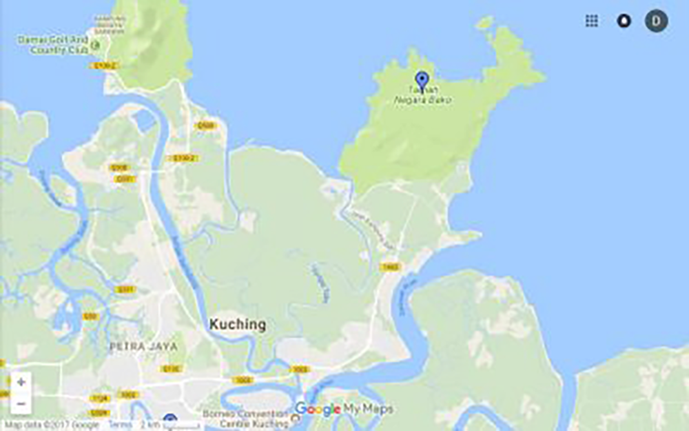 Bako National Park, Borneo, Malaysia – Map