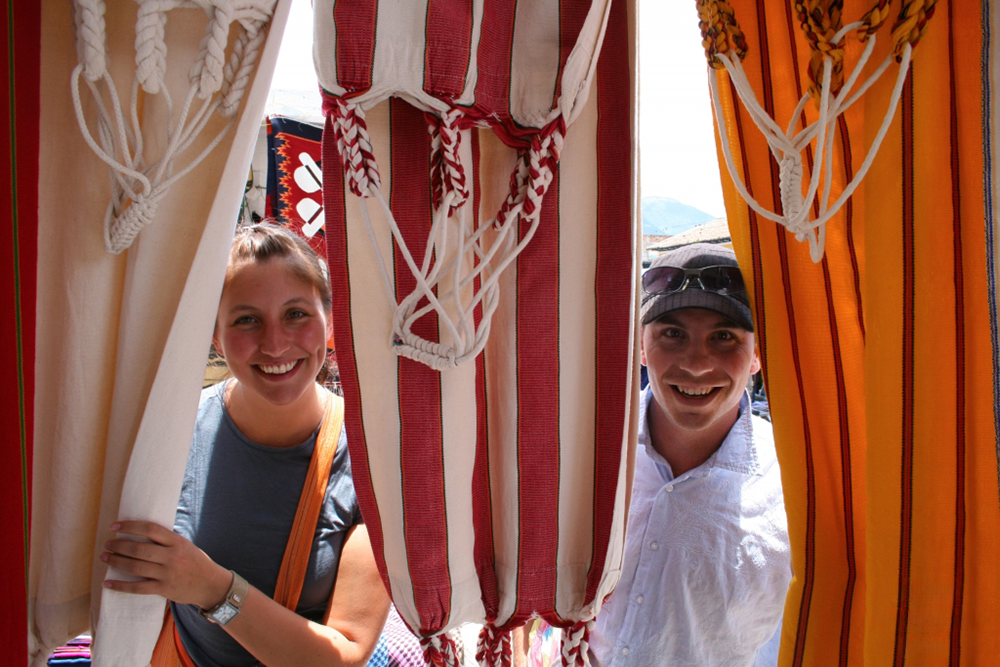 Checkin out some hammocks in Otavalo Market, Ecuador