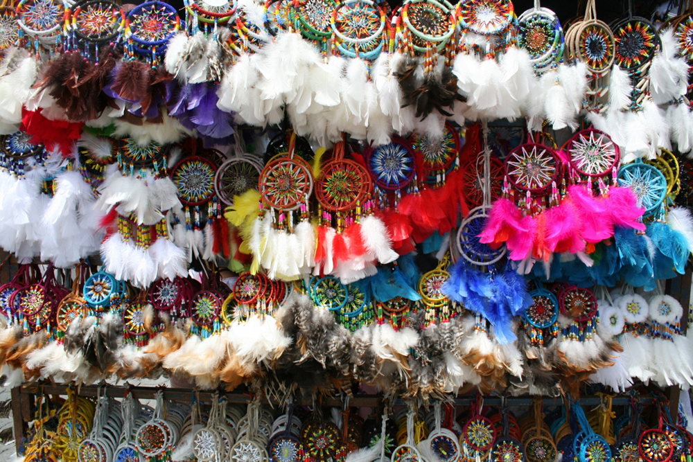 Dream-catchers being displayed for sale in Ecuador’s Otavalo Market