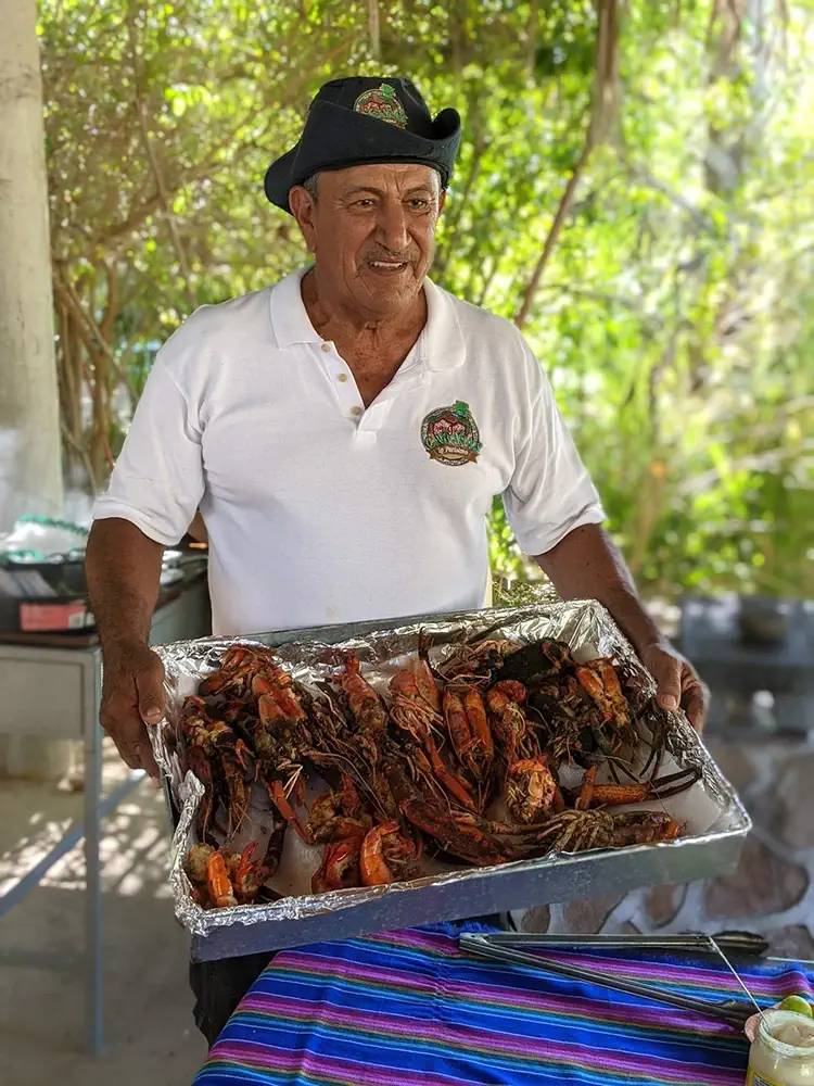 Fresh water lobster feast La Purisima Mexico