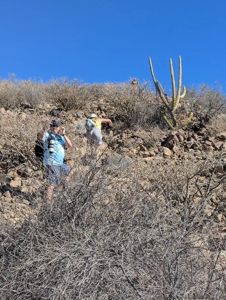 Hiking the volcano on Isla Coronado Loreto