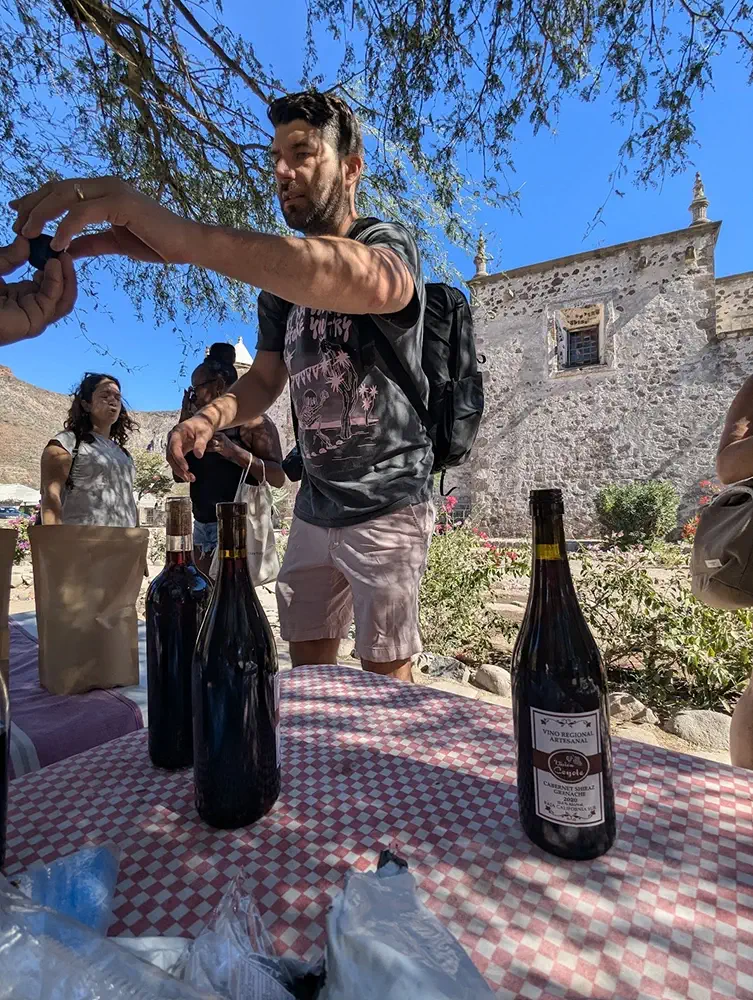 Locally produced wine in San Javier Loreto BCS