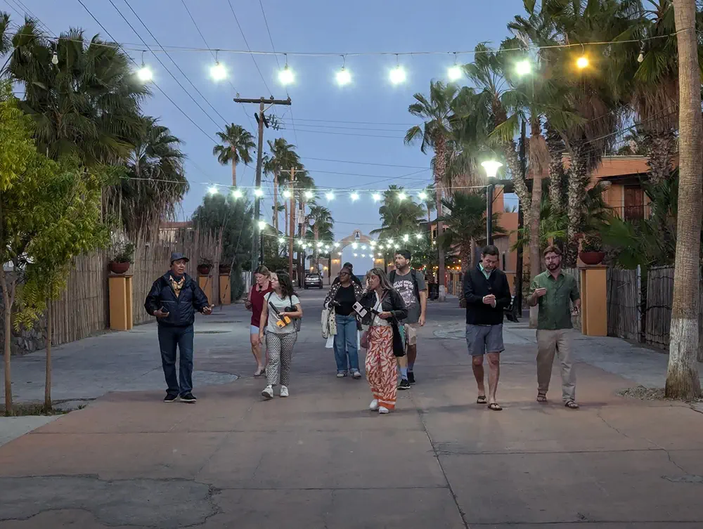 Loreto city walking tour at night