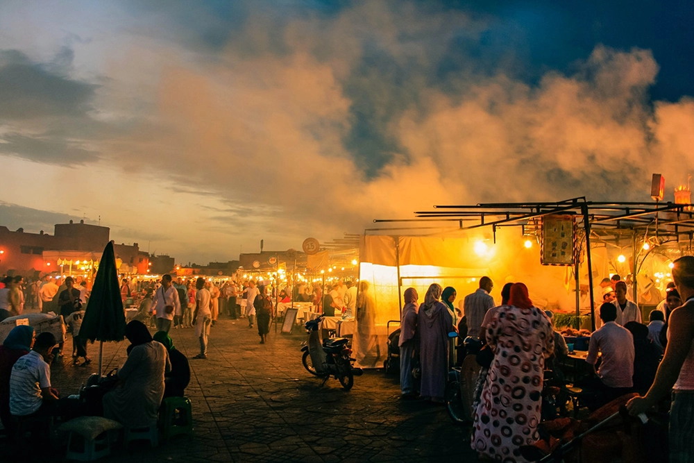 Marrakech market at night - Morocco small group tour