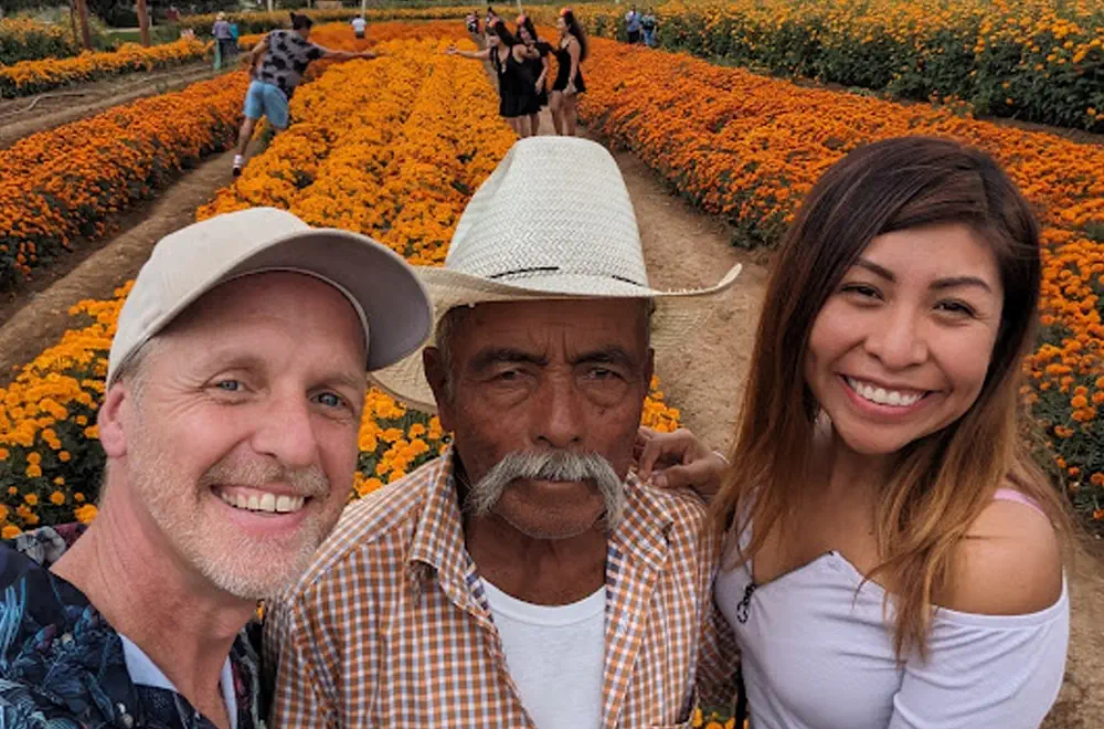 Oaxaca Day of the Dead viejo marigold field
