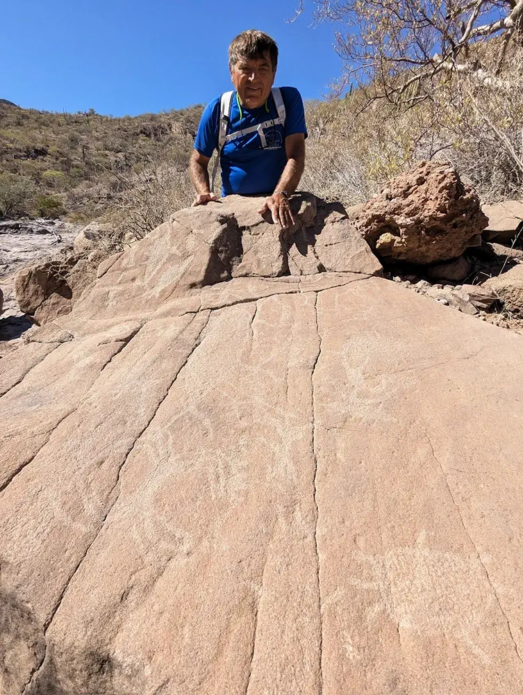 Prehistoric Stone Engraving Petroglyphs near Loreto