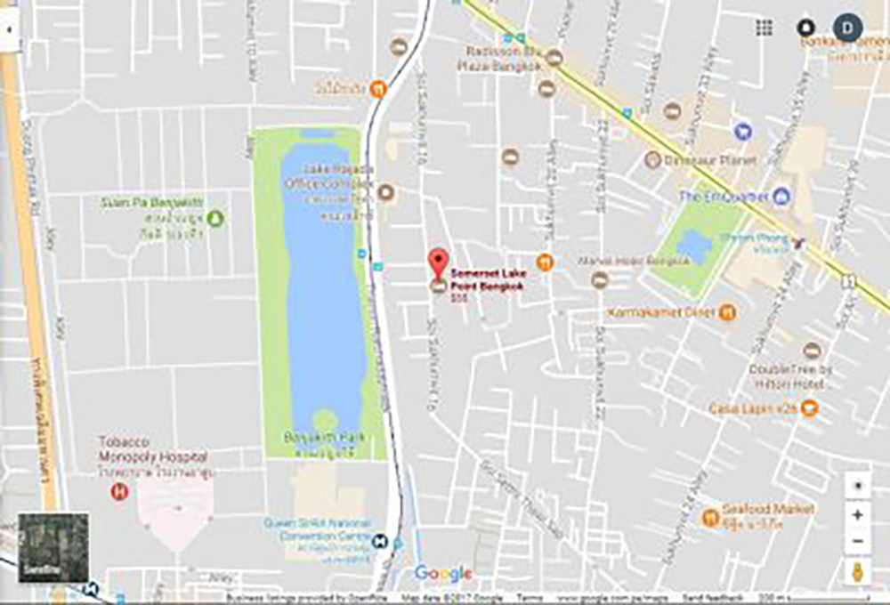 Somerset Lake Point Hotel, Bangkok – Map