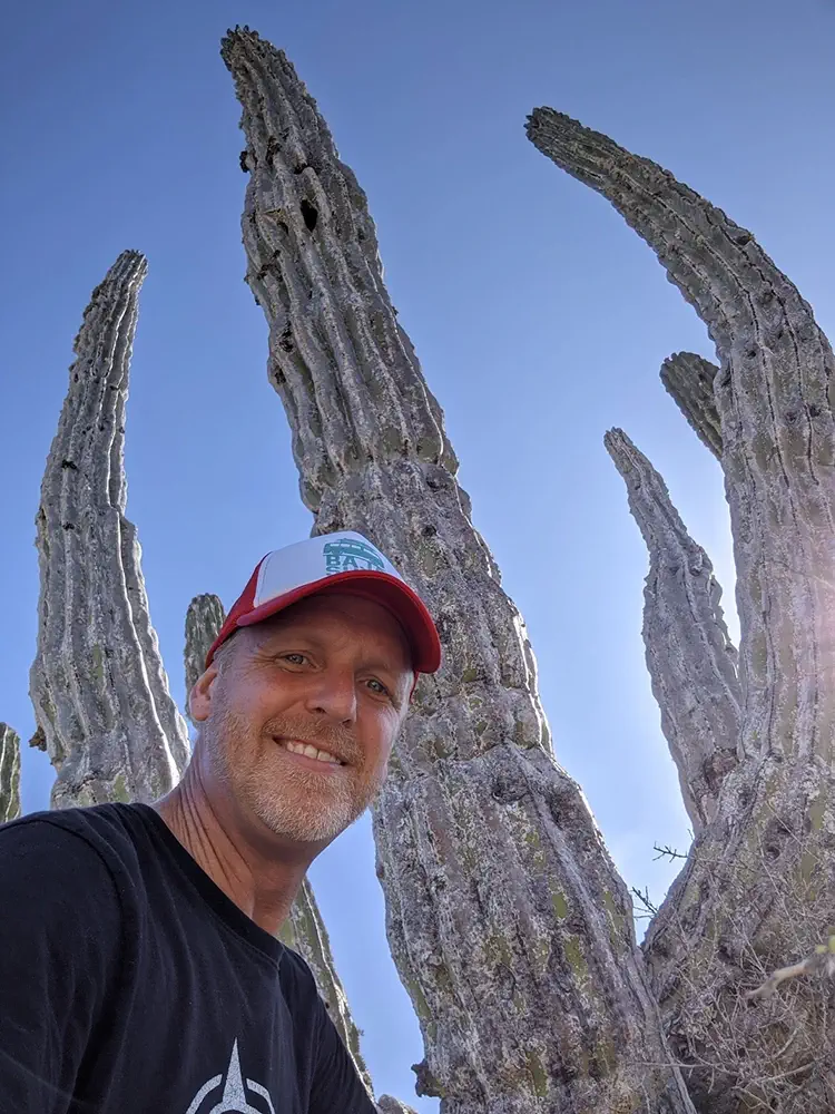 Standing next to a Giant cardón cactus Loreto BCS