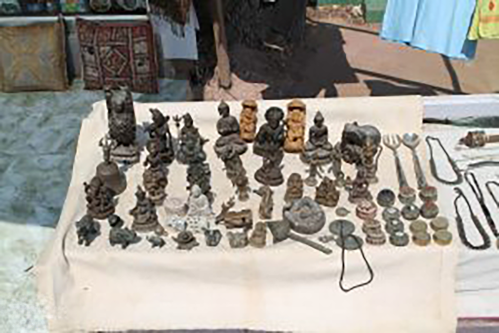 Tibetan Handicrafts ready for some bartering in southern India