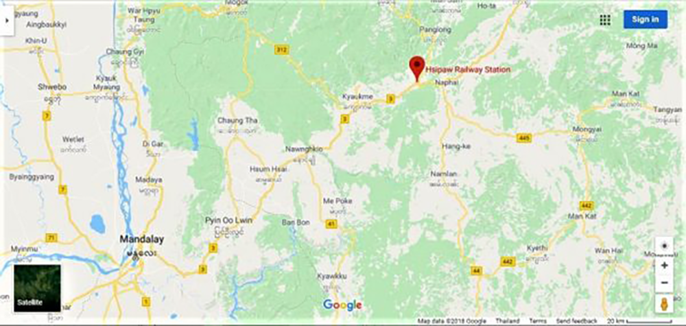 Trekking in Shan State, Myanmar - Hsipaw map
