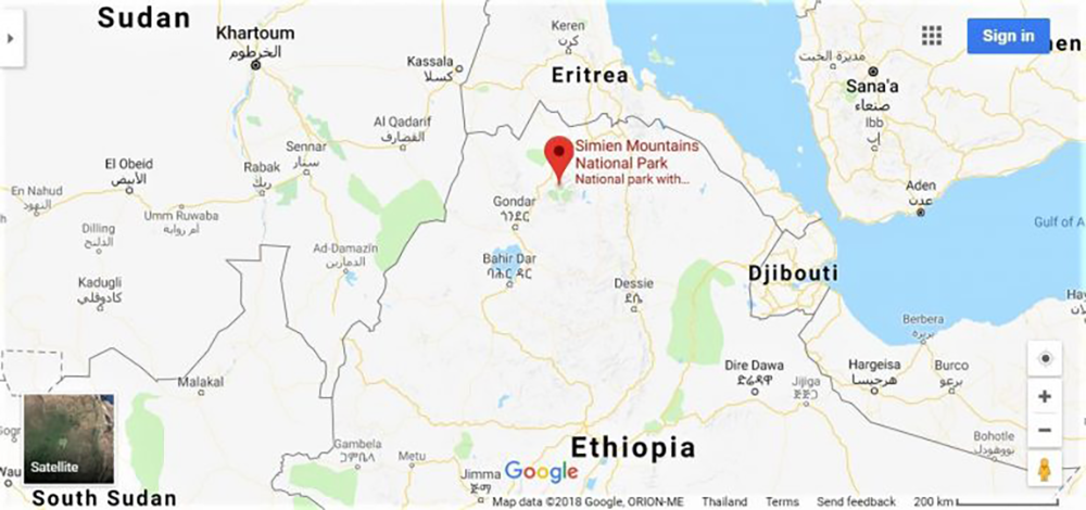Trekking in the Simien Mountains – The Chess Pieces of God – Map