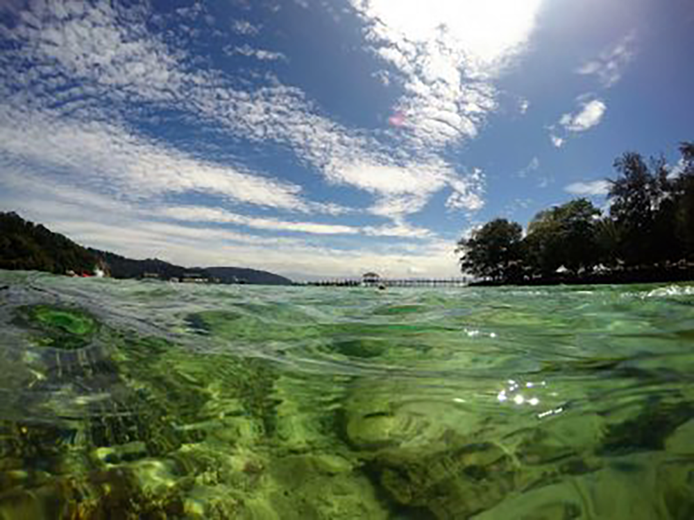 Tunku Abdul Rahman Marine Park in the islands and rainforest of Kota Kinabalu Borneo
