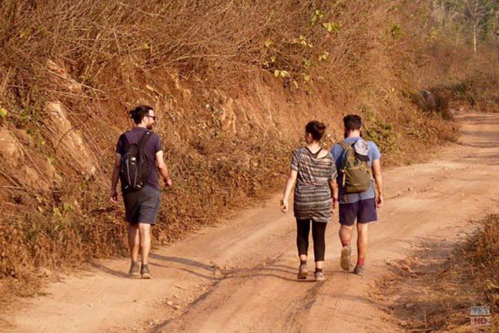Walk along the road in Shan State Myanmar
